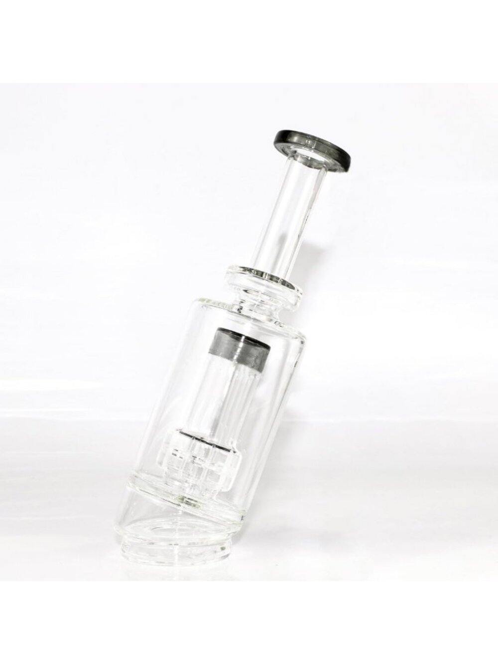 Hand-Blown Aesthetic Glass Bottle with Precision Grooved Bottom - Unique Home